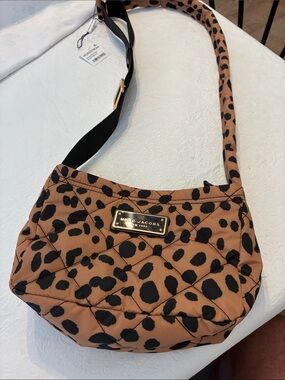 Marc Jacobs Brown Leopard-Print Quilted Crossbody with Gold Plaque